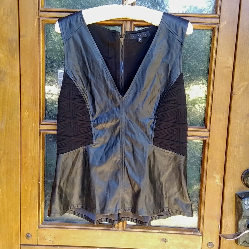 Faux leather tunic
